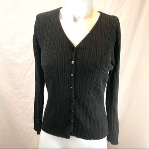 Vintage Jacqueline Ferrar Black Ribbed Cardigan
